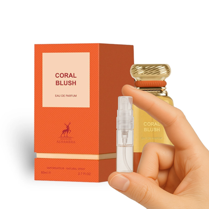 Maison Alhambra Coral Blush – Eau de Parfum Spray para Mujer 2 ml, Perfume original en atomizador de 2 ml.