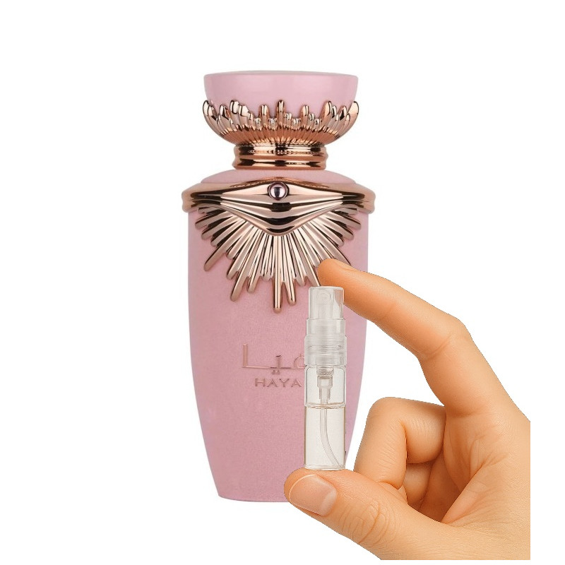 Lattafa Haya Eau de Parfum 2ml – Elegancia y seducción en cada gota Lattafa Haya Eau de Parfum 2ml – Elegancia y seducción en cada gota